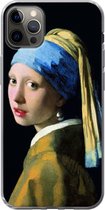 Geschikt voor iPhone 13 Pro Max hoesje - Meisje met de parel - Johannes Vermeer - Siliconen Telefoonhoesje