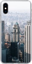 Geschikt voor iPhone Xs hoesje - New York - Skyline - Mist - Siliconen Telefoonhoesje