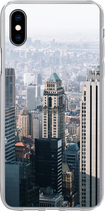 Coque iPhone Xs - New York - Skyline - Brume - Siliconen