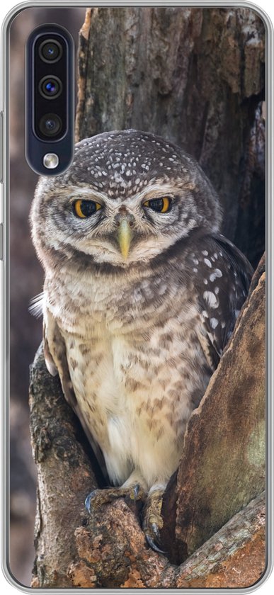 Geschikt voor Samsung Galaxy A50 hoesje - Uil - Boom - Bos - Siliconen Telefoonhoesje