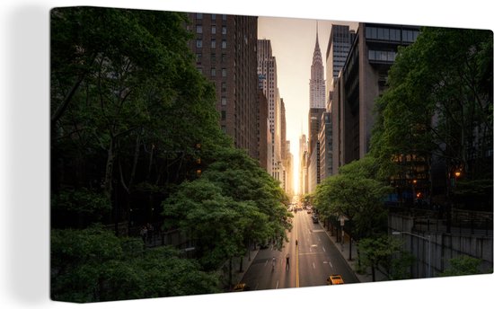 Tableau sur toile Rue de New York le matin - 160x80 cm - Décoration murale