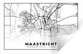 Muurstickers - Sticker Folie - Stadskaart - Maastricht - Zwart - Wit - 30x20 cm - Plakfolie - Muurstickers Kinderkamer - Zelfklevend Behang - Plattegrond - Zelfklevend behangpapier - Stickerfolie