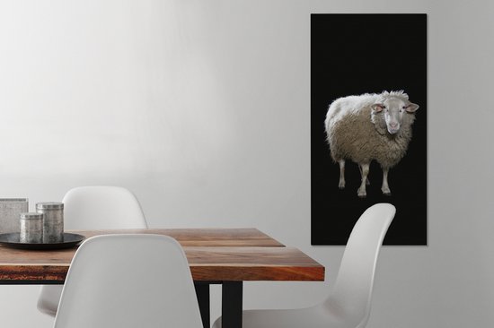Tableau Mouton - Animaux de la ferme - Zwart - 40x80 cm - Décoration murale