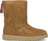UGG W Classic Short Logo Zip Vachtlaarzen -  Warme Laarzen - Dames - Camel - Maat 39