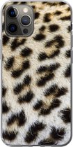 Geschikt voor iPhone 12 Pro hoesje - Close-up vacht luipaard - Siliconen Telefoonhoesje