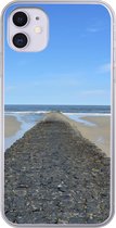 Geschikt voor iPhone 11 hoesje - Noordzee - Strand - Water - Siliconen Telefoonhoesje