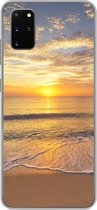 Geschikt voor Samsung Galaxy S20 Plus hoesje - Strand - Zonsondergang - Zee - Siliconen Telefoonhoesje