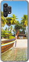 Geschikt voor Samsung Galaxy A32 5G hoesje - Strand - Kajak - Zomer - Siliconen Telefoonhoesje