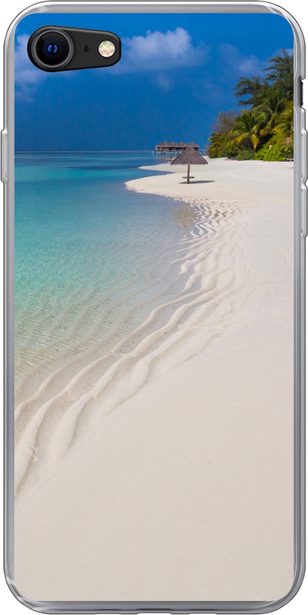 Telefoonhoesje Geschikt voor iPhone 8 hoesje - Zee - Strand - Zomer - Siliconen Telefoonhoesje Telefoonhoesje