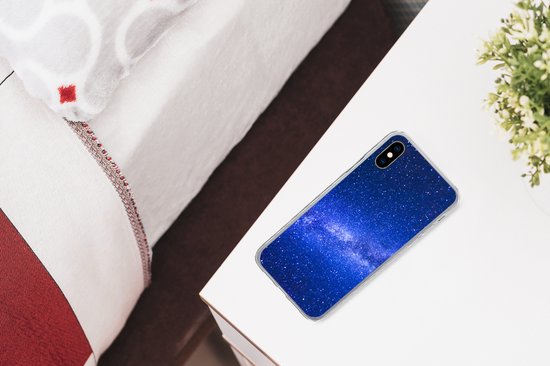 Coque iPhone X - Ciel étoilé - Univers - Blauw - Siliconen