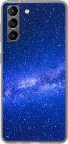 Geschikt voor Samsung Galaxy S21 hoesje - Sterrenhemel - Heelal - Blauw - Jongens - Meisjes - Kinderen - Siliconen Telefoonhoesje