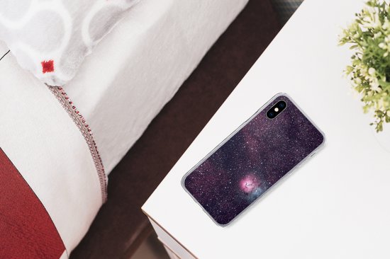 Coque iPhone X - Univers - Étoiles - Rose - Siliconen