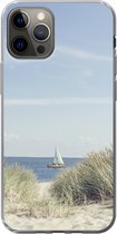 Geschikt voor iPhone 12 Pro hoesje - Noordzee - Duinen - Boot - Siliconen Telefoonhoesje