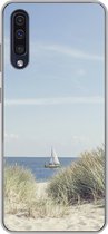 Geschikt voor Samsung Galaxy A30s hoesje - Noordzee - Duinen - Boot - Siliconen Telefoonhoesje