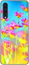 Geschikt voor Samsung Galaxy A50 hoesje - Bloemen - Kunst - Psychedelisch - Siliconen Telefoonhoesje