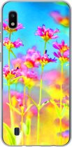 Geschikt voor Samsung Galaxy A10 hoesje - Bloemen - Kunst - Psychedelisch - Siliconen Telefoonhoesje