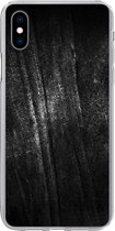 Geschikt voor iPhone Xs hoesje - Metaal print - Zwart - Glitter - Siliconen Telefoonhoesje