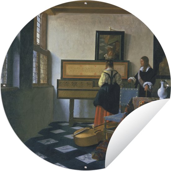 Tuincirkel De muziekles - Johannes Vermeer - Tuinposter