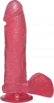 Crystal Jellies - Realistic Cock with Balls - 8 Inch - Pink - Realistic Dildos