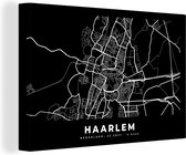 Tableau sur Toile Haarlem - Zwart - Carte - 90x60 cm - Décoration murale