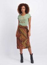 Tramontana | Suedine Rok met Kilim Heritage Print | Print Neutrals | Maat M | Dames Rokken