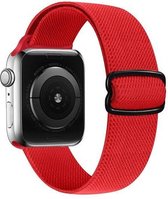 Compatible apple watch bandje - By Qubix - Solo Loop Nylon bandje - Rood - Geschikt voor Apple Watch 42mm / 44mm / 45mm - Apple watch series 3/4/5/6/7