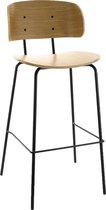 RoomForTheNew Barkruk M1- Barkruk - Barkruk - bar kruk - hoge stoel - barkrukken met rugleuning - Barkruk zwart - barkruk industrieel - Stoel - Stoel met rugleuning - Zwarte stoel