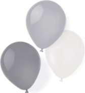 Amscan Ballonnen 25,4 Cm Latex Zilver/wit 8 Stuks
