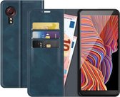 Samsung Galaxy Xcover 5 Bookcase hoesje - Just in Case - Effen Blauw - Kunstleer