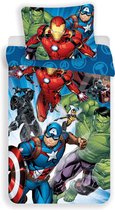 Marvel Avengers Team dekbedovertrek simple 140 x 200 cm - Katoen