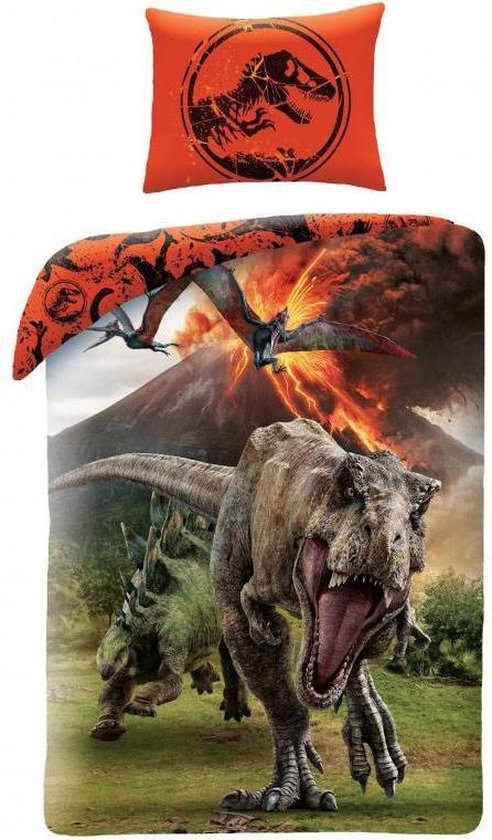 Jurassic World Vulkaan - Dekbedovertrek - Eenpersoons - 140 x 200 cm - Multi