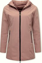 Gewatteerde Jas Dames Lang Parka - Slim Fit - Pink