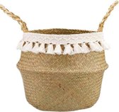 Handgeweven Bloempot - L 32 x 28cm - Double Tassel