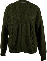 River Woods Open cardigan met kabelbreiwerk in groen