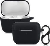kwmobile Hoes geschikt voor Sennheiser CX True Wireless - Siliconen cover voor oordopjes in zwart