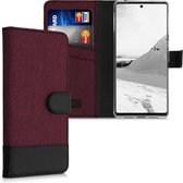 kwmobile telefoonhoesje voor Google Pixel 6 Pro - Hoesje met pasjeshouder in donkerrood / zwart - Case met portemonnee
