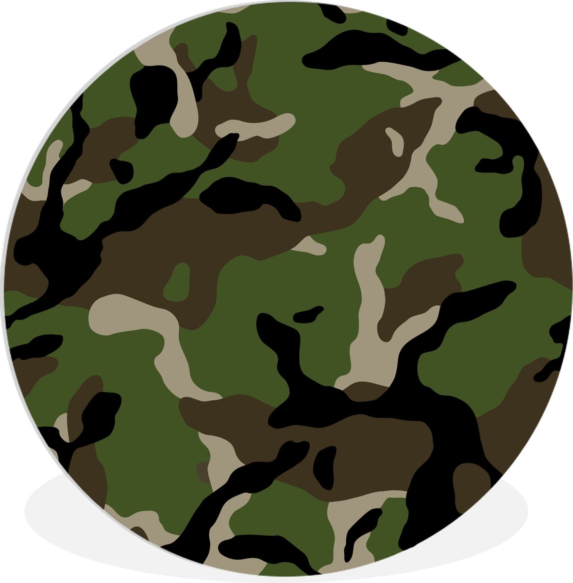 Des assiettes peintes, façon camouflage de l'armée