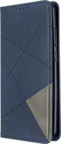 Xiaomi Redmi 8 Hoesje - Mobigear - Rhombus Slim Serie - Kunstlederen Bookcase - Blauw - Hoesje Geschikt Voor Xiaomi Redmi 8