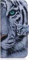 Apple iPhone 12 Hoesje - Mobigear - Design Serie - Kunstlederen Bookcase - Tiger - Hoesje Geschikt Voor Apple iPhone 12