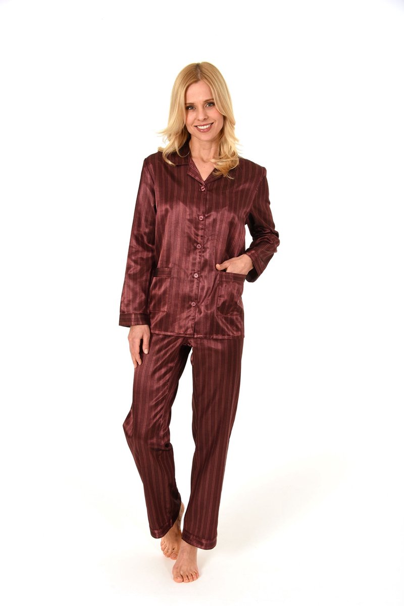 Dames pyjama satijn Normann rood | bol.com