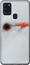 Geschikt voor Samsung Galaxy A21s hoesje - Close-up van een witte duif - Siliconen Telefoonhoesje