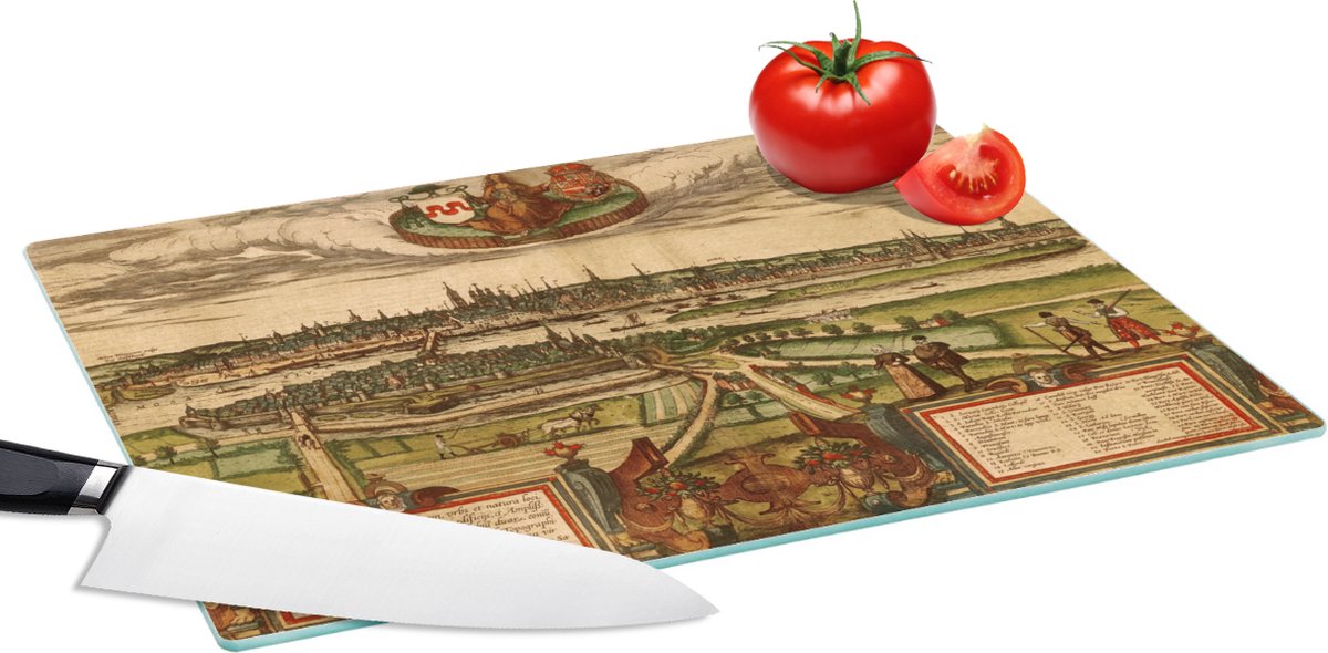 Glazen Snijplank - 39x28 - Stadskaart - Maastricht - Historisch - Snijplanken Glas