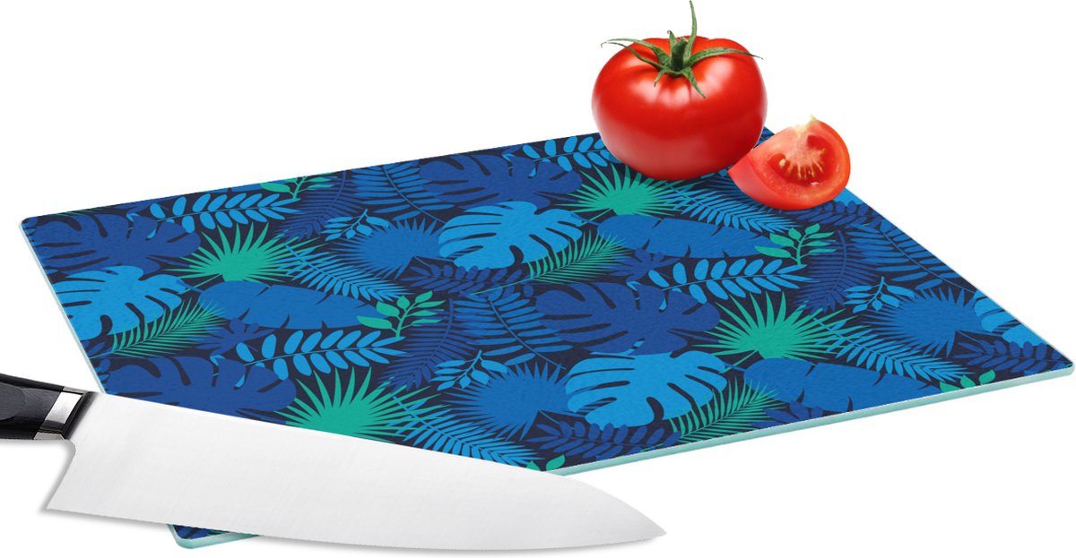Glazen Snijplank - 28x20 - Tropisch - Design - Bladeren - Snijplanken Glas