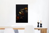 Décoration murale Métal - Peinture Aluminium Industriel - Herbes - Zwart - Épices - Cuisine - Cuisson - 60x90 cm - Dibond - Photo sur aluminium - Décoration murale industrielle - Pour le salon / chambre