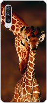 Geschikt voor Samsung Galaxy A70 hoesje - Giraffe - Kalf - Portret - Siliconen Telefoonhoesje