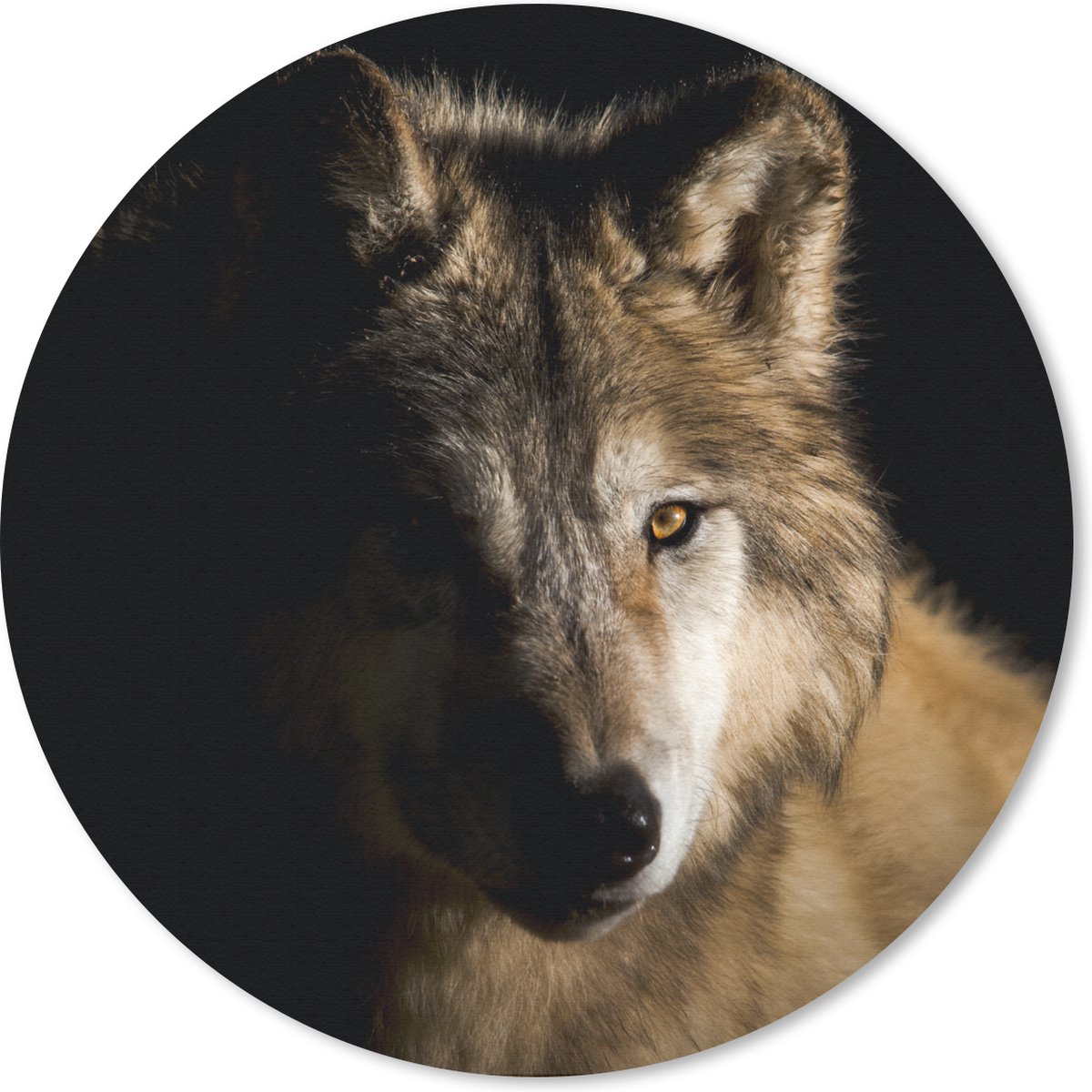 Muismat rond 20x20 cm - Mousepad Arctische wolf - Ronde muismatten