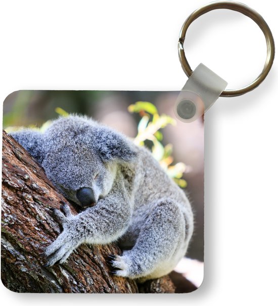 Sleutelhanger - Koala - Boomstam - Knuffel - Kids - Jongens - Meiden - Plastic - Rond - Uitdeelcadeautjes