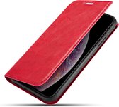 Mobiq - Slim Wallet met Magneetsluiting iPhone 11 Pro | Rood