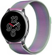 Milanees Smartwatch bandje - Geschikt voor  OnePlus Watch Milanese band - regenboog - Strap-it Horlogeband / Polsband / Armband