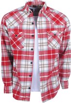 Megaman  - Heren Overhemd - Overshirt - Flanel - Geblokt - Rood